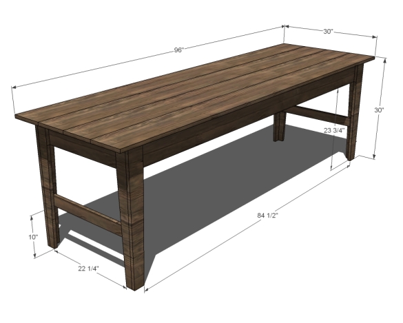 DIY Farmhouse  Table  Plans  Free PDF  Download wood driveway 